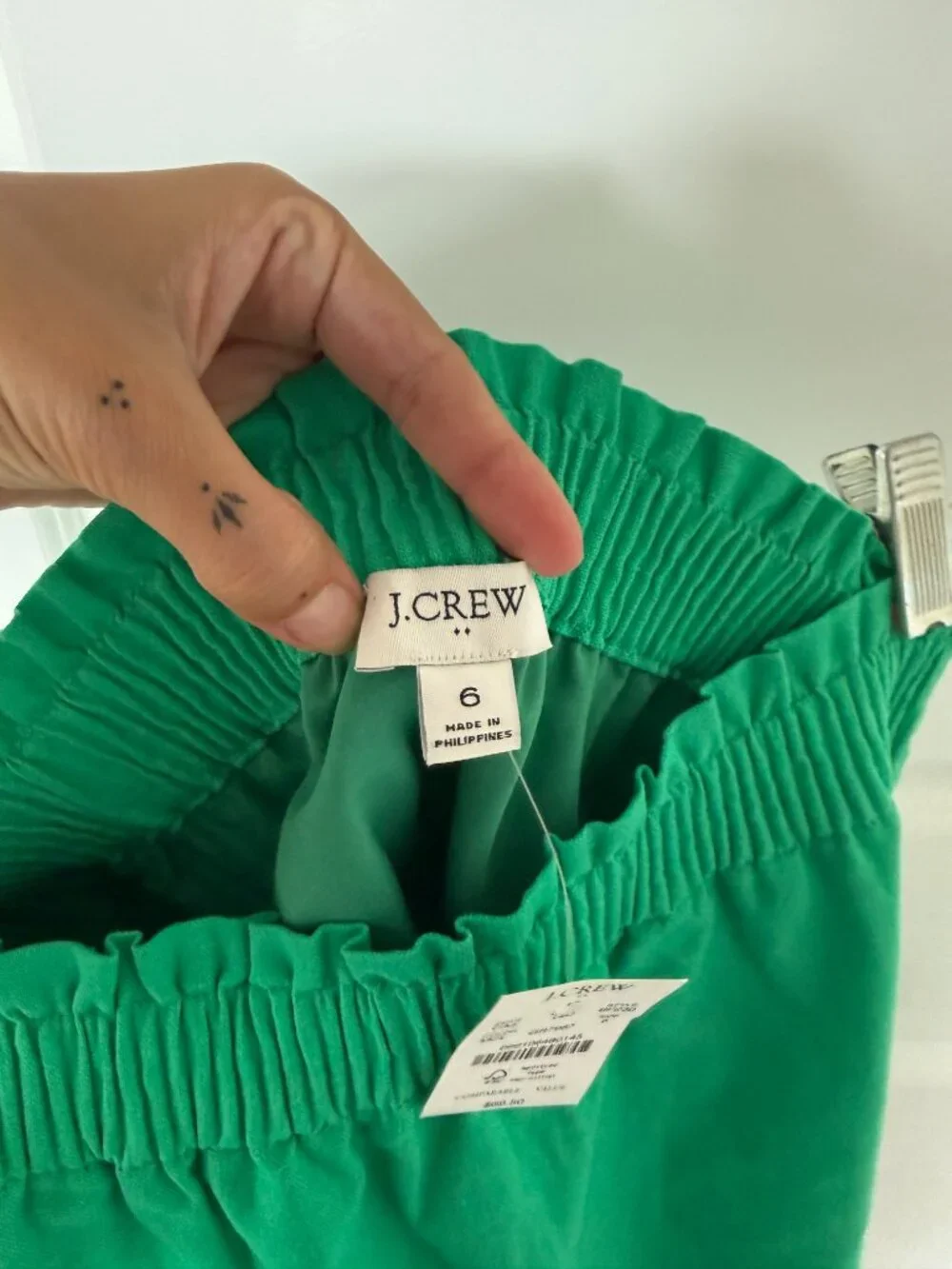 NWT J.crew Women's Linen Blend Pull On Kelly Green Skirt Size 6